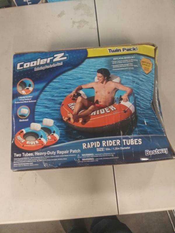 lot 1239 image: CoolerZ Twin Pack Floating Tubes. Size 53 in.