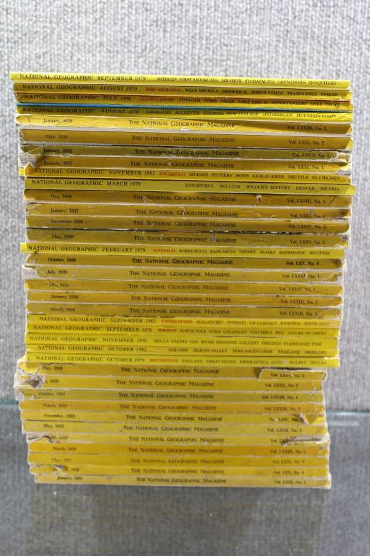 lot 2365 image: Lot of Vintage National Geographic Magazines Assorted years-Great Ads-May be incomplete