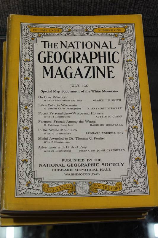 lot 2368 image: Lot of Vintage National Geographic Magazines Assorted years-Great Ads-May be incomplete
