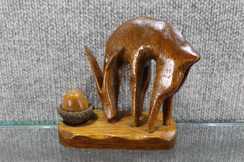lot 2416 image: Vintage Hand Carved Folk Art Antilope Figure