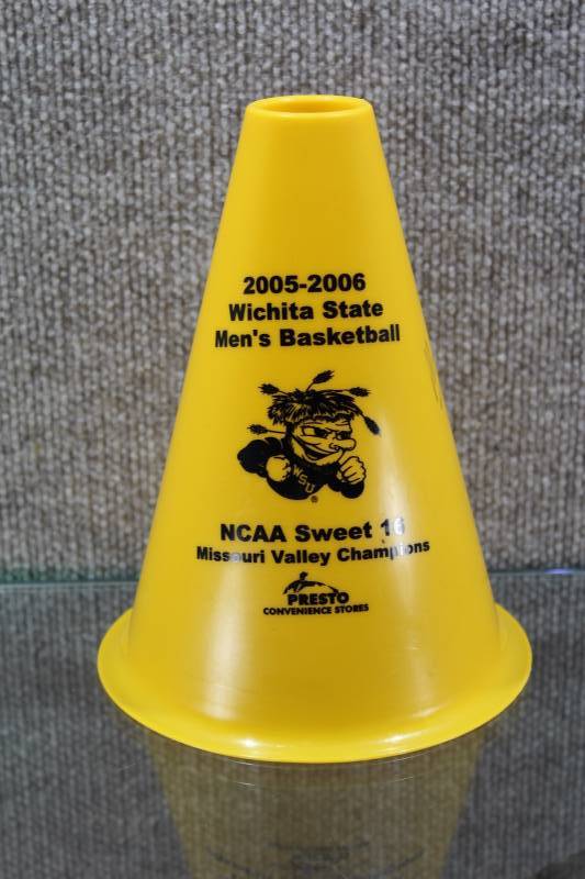 lot 2425 image: 2006 WSU Mens Basketball Megaphone Signed Mark Turgeon and Paul Miller
