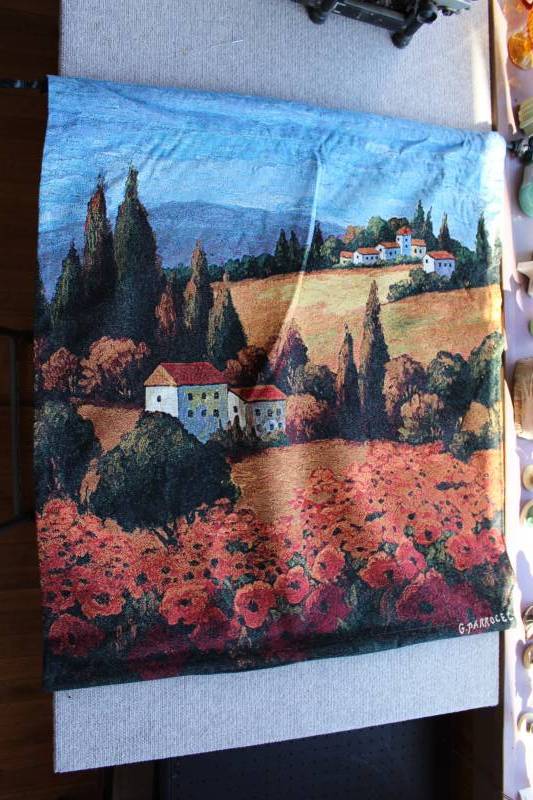 lot 2506 image: G. Parrocel Tuscan Landscape Tapestry 38.5X35