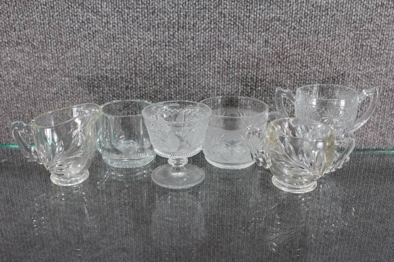 lot 2460 image: Lot of 6 Vintage Sugar Bowls, Cream and Sugar Pieces