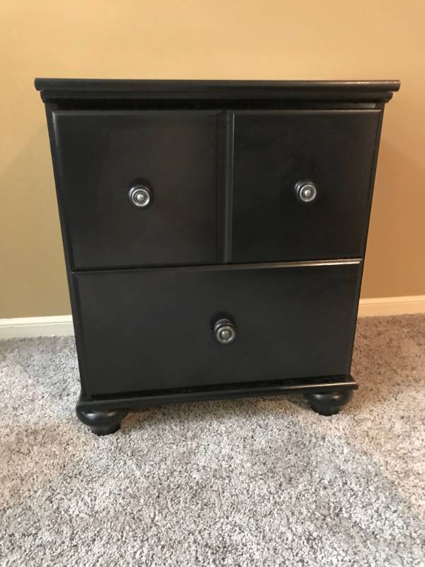 lot 1035 image: Ashley Furniture Porter Two Drawer Side TableNight Stand