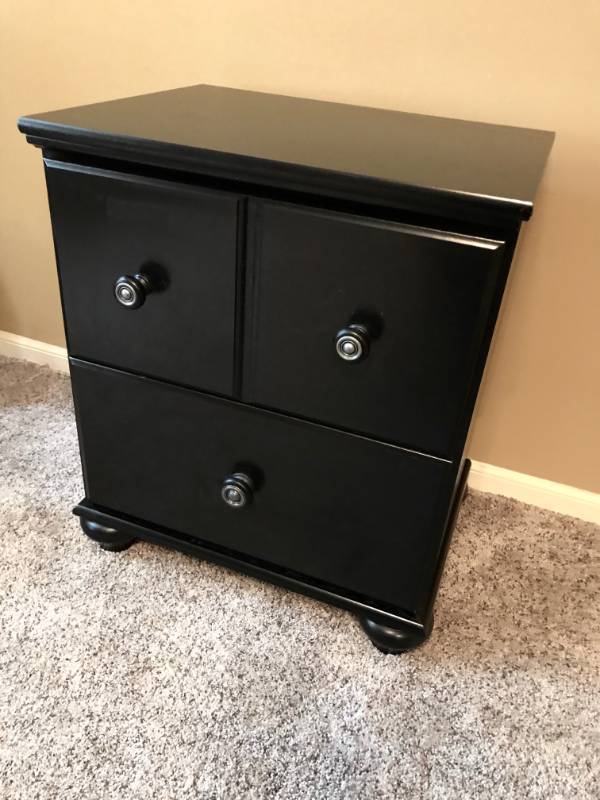 lot 1036 image: Ashley Furniture Porter Two Drawer Side TableNight Stand