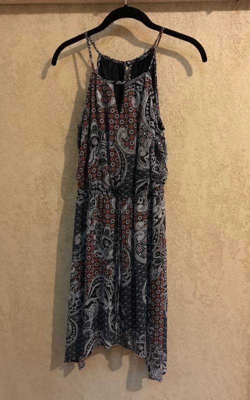 lot 1056 image: Black Paisley Print tank dress