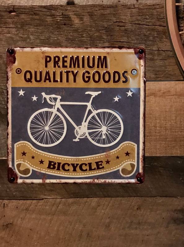 lot 1092 image: Tin Wall Decor--Premium Quality Goods Bicycle
