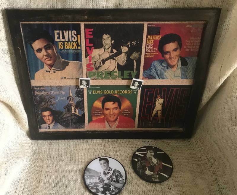 lot 1130 image: Elvis Bulletin Board with Coasters
