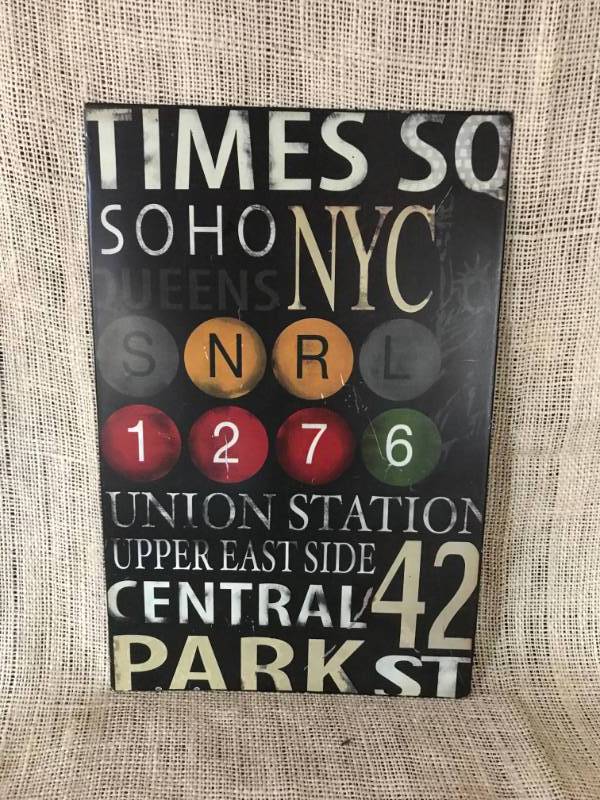 lot 1188 image: New York Tin Wall Sign--Central ParkTimes Square