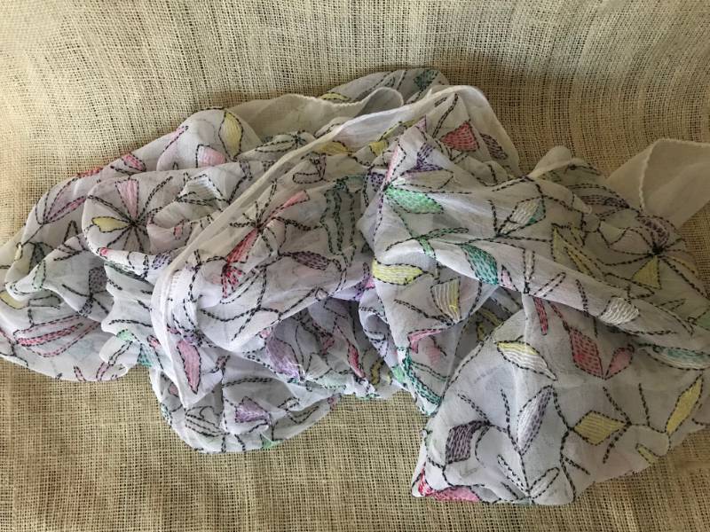 lot 1222 image: Large colorful floral shawscarf