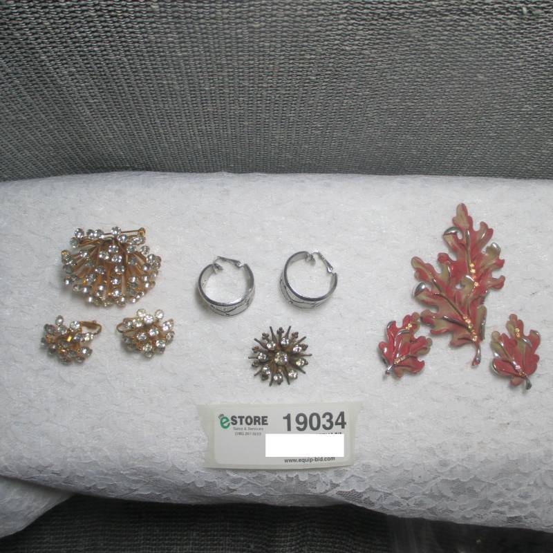 lot 19034 image: DAZZLING WOMENS BROOCHEARRINGS SETS