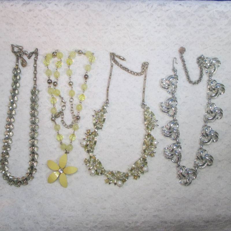 lot 19041 image: LOT OF FOUR CHOKER NECKLACES INCLUDING ROBERT ROSE & CORO