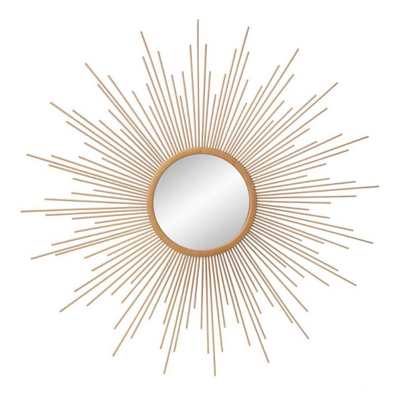 lot 16741 image: 30  Gold Spoked Sunburst Wall Accent Mirror