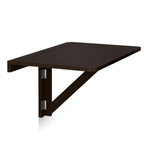 lot 16746 image: FURINNO FNAJ-11019-1 Wall-Mounted Drop-Leaf Folding Table, Espresso