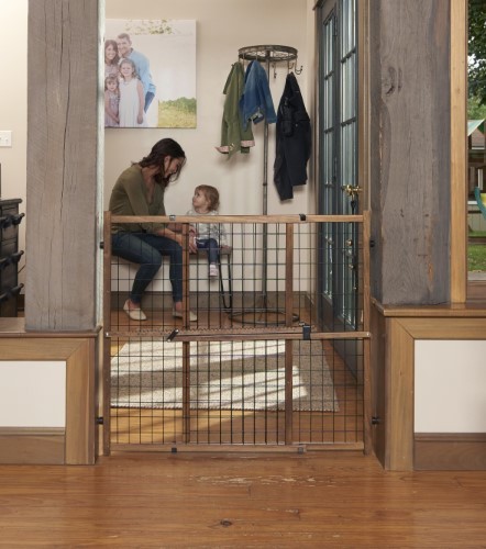 lot 16765 image: Evenflo Farmhouse Collection Position & Lock Tall Pressure Mount Gate