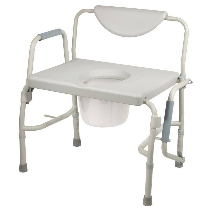 lot 16798 image: Bariatric Drop Arm Bedside Commode Chair