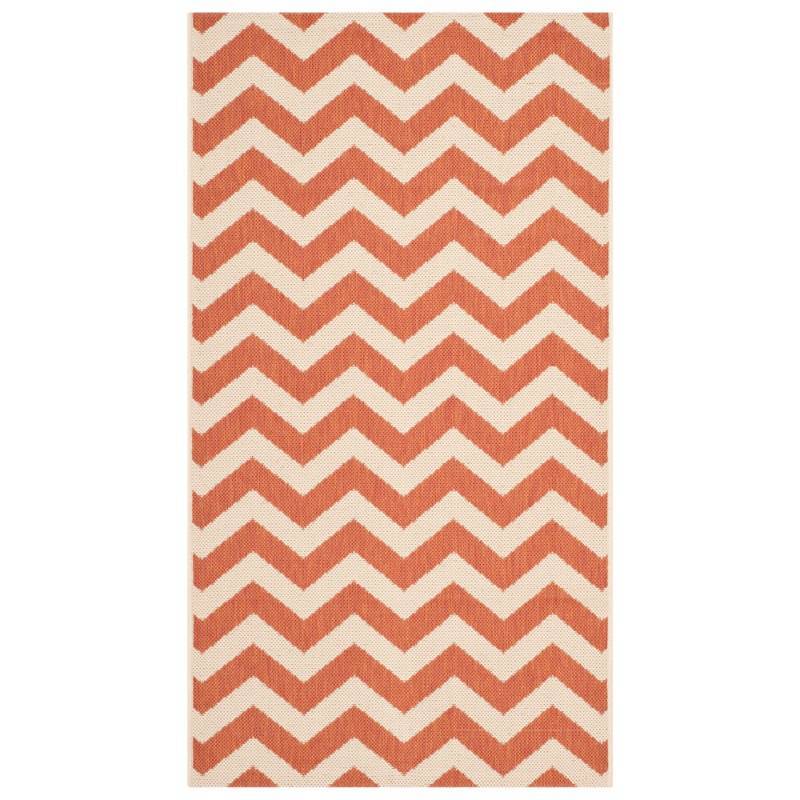 lot 16810 image: Safavieh Indoor Outdoor Courtyard Terracotta Beige Rug (27 x 5)