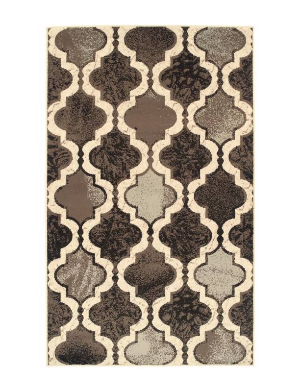 lot 16846 image: Modern Viking Chocolate Geometric Trellis De sign 6x9 Area Rug Water Repellent
