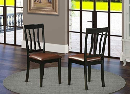 lot 17328 image: Antique Chair W Faux Leather Seat, Black & Brown, New