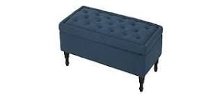 lot 17348 image: Ottoman Storage Box, Blue, New