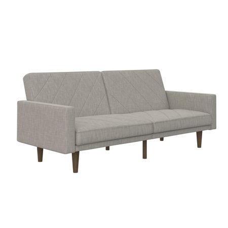 lot 17354 image: DHP Paxson Futon, Light Grey Linen, New, All Parts & Pieces Appear Present, Requires Assembly