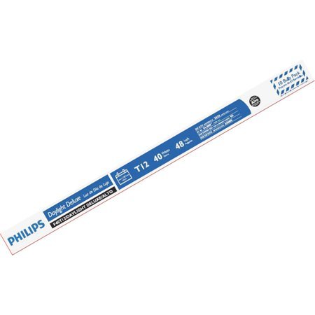 lot 18125 image: Philips Lightbulbs 4ft T12 40-Watt Daylight Deluxe (6500K) Linear Fluorescent Light Bulbs (10-Pack) 387522