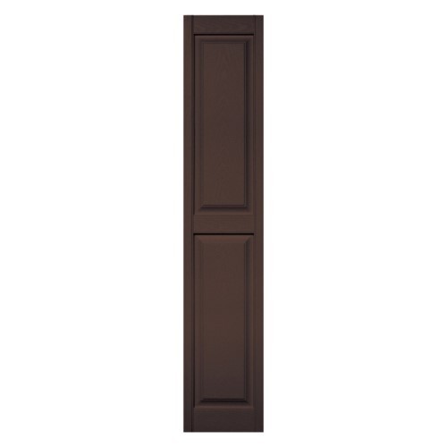 lot 18194 image: Raised Panel Builders Edge Shutters & Hardware 12 in. x 47 in. Raised Panel Vinyl Exterior Shutters Pair in #009 Federal Brown 030120047009