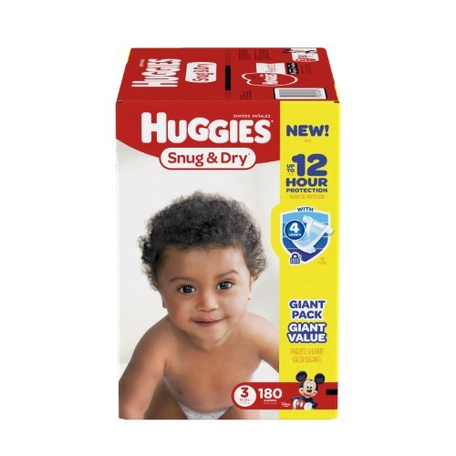 lot 18205 image: Huggies Snug and Dry Diapers, Giant Pack (Choose Your Size)