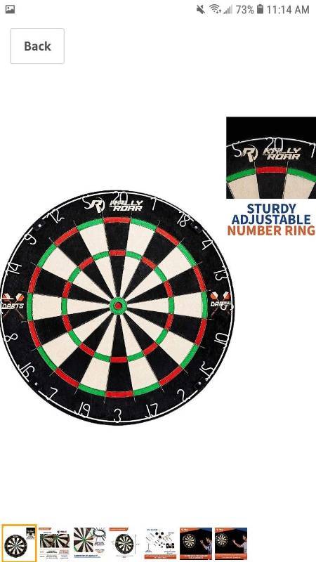 lot 18208 image: 18 Inch Professional Bristle Dart Board Indoor Game With Mounting Brackets
