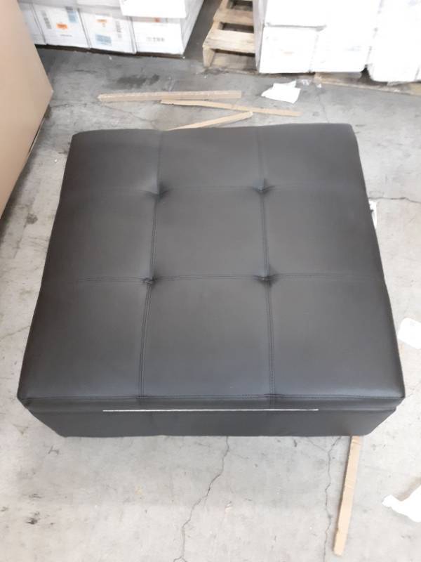 lot 18233 image: Square Storage Ottoman