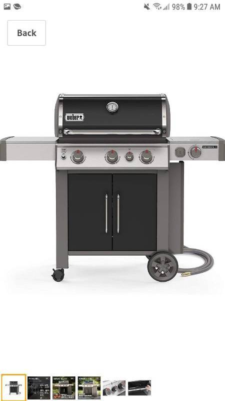 lot 18239 image: Weber 66016001 Genesis II E-335 3-Burner Natural Gas Grill, Black
