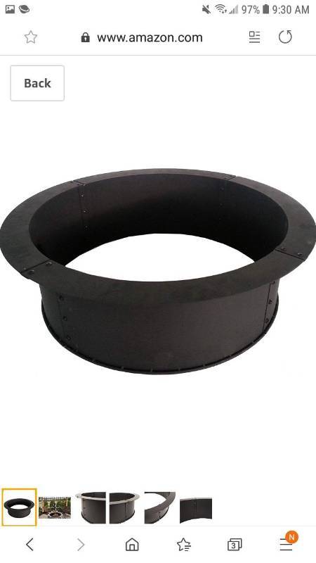lot 18240 image: Pleasant Hearth OFW419FR Solid Steel fire Ring, Black