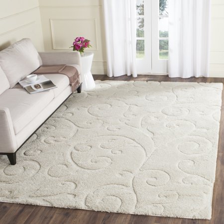lot 18260 image: Creme Abstract ShagFlokati Loomed Area Rug - (96X13) - Safavieh