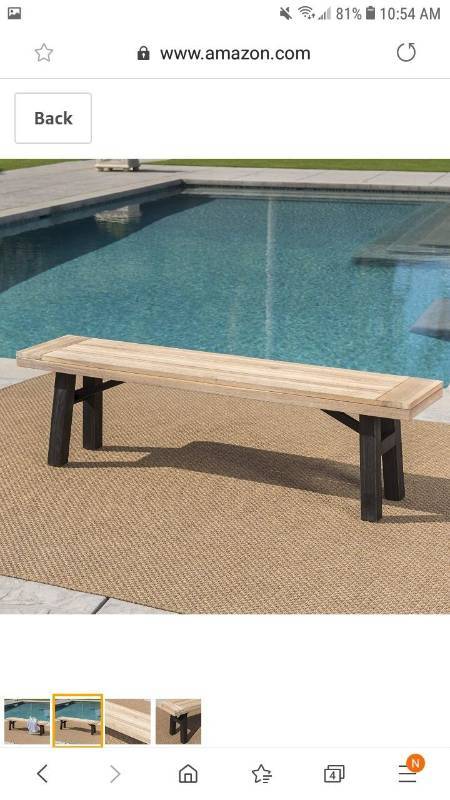 lot 18275 image: Brushed GreyMahogany Bench