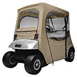 lot 16855 image: Classic Accessories Fairway Golf Cart FadeSafe Enclosure for E-Z-Go, Short Roof, Khaki