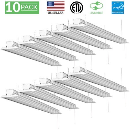 lot 16858 image: SUNCO 10PK FLAT Shop Light (Frosted) LED 40W (300W) 4500 LM (5000K - Daylight)
