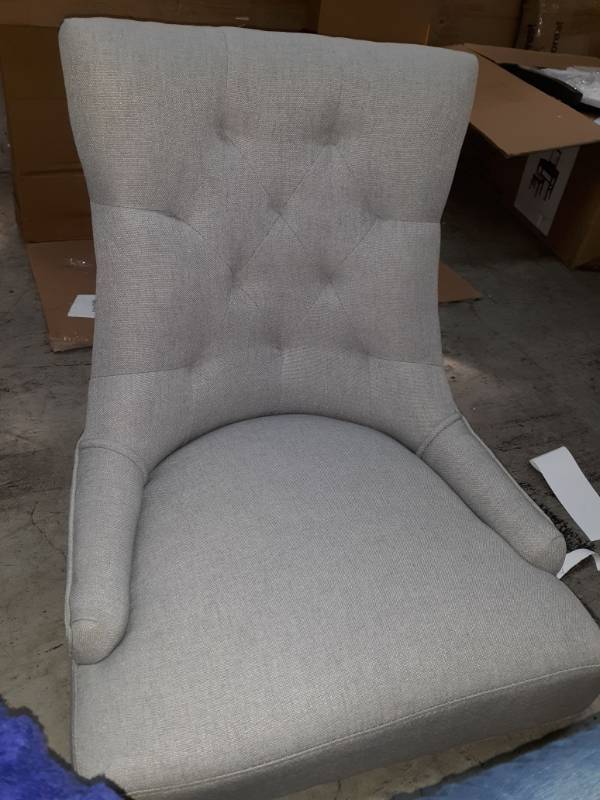 lot 16928 image: Dining Chair Light Grey set of two