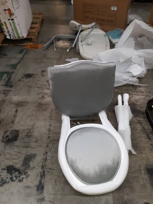 lot 16930 image: Light Grey and White Chair