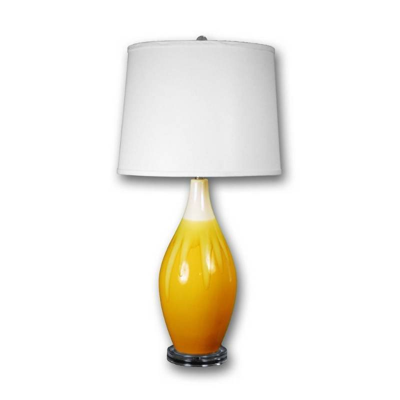 lot 17390 image: Fangio Lighting Yellow Vase Lamp, New