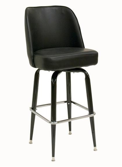lot 17391 image: ATS Black Cushion Bar Stool, 4 Legs, New