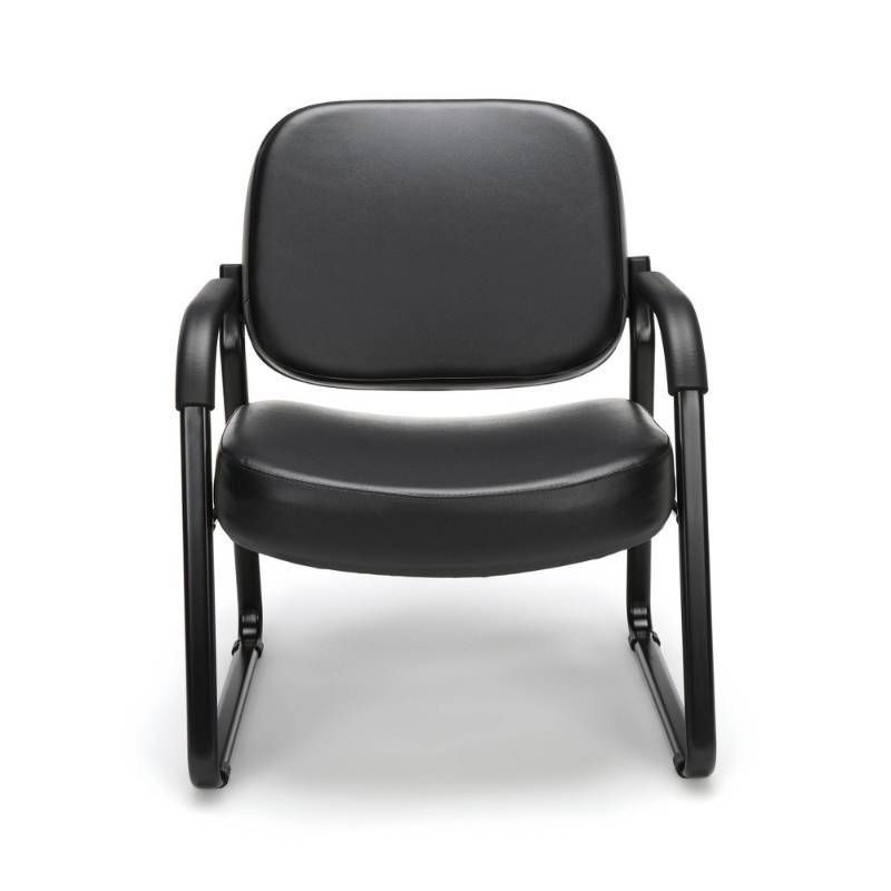 lot 17393 image: Big & Tall Guest and Reception Chair with Arms Black - Ofm, Assembly Required