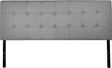 lot 17396 image: Faux Linen Upholstered Headboard - Grey