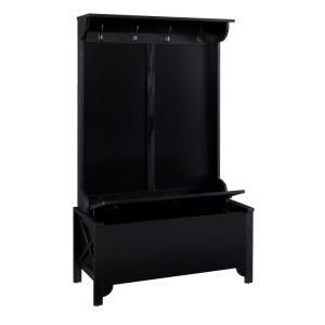 lot 17401 image: Linon Anna Black Wide Hall Tree Bench, Black