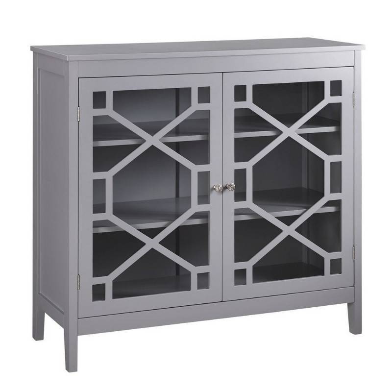 lot 17406 image: Linon Fetti 2 Door Large Accent Cabinet