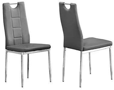 lot 17410 image: Best Master Dining Chair Pair, Grey