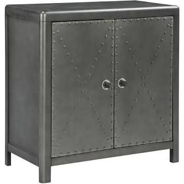lot 17425 image: Signature Design By Ashley Grey Cabinet, Some Pieces Damaged, All Parts included