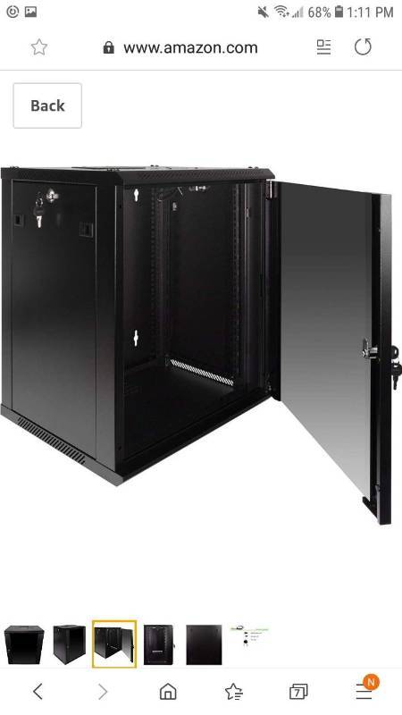 lot 18309 image: NavePoint 12U Wall Mount Consumer Series Server Cabinet Network Enclosure