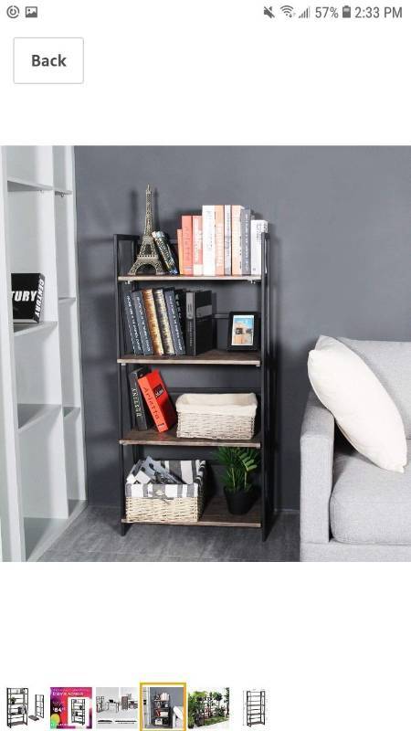 lot 18314 image: Coavas No-Assembly Folding-Bookshelf Storage Shelves