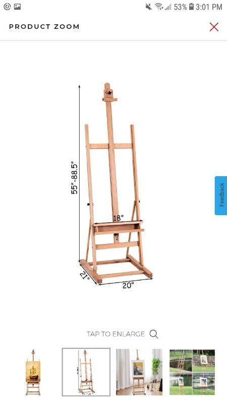 lot 18318 image: COSTWAY WOOD H-FRAME FLOOR EASEL ARTIST PAINTING DISPLAY�