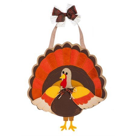 lot 17699 image: Turkey Time Burlap Door Decor